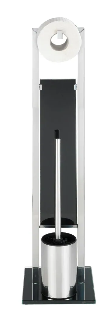 Stand WC-Garnitur Rivalta 3in1, Schwarz / Silber glänzend