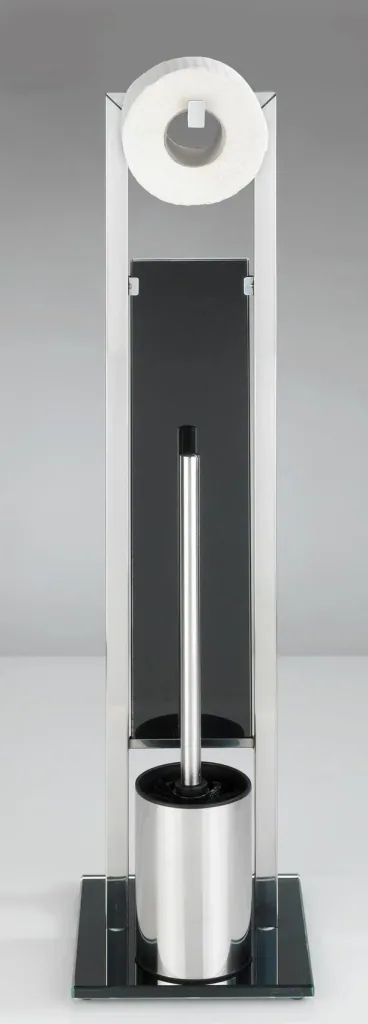 Stand WC-Garnitur Rivalta 3in1, Schwarz / Silber glänzend