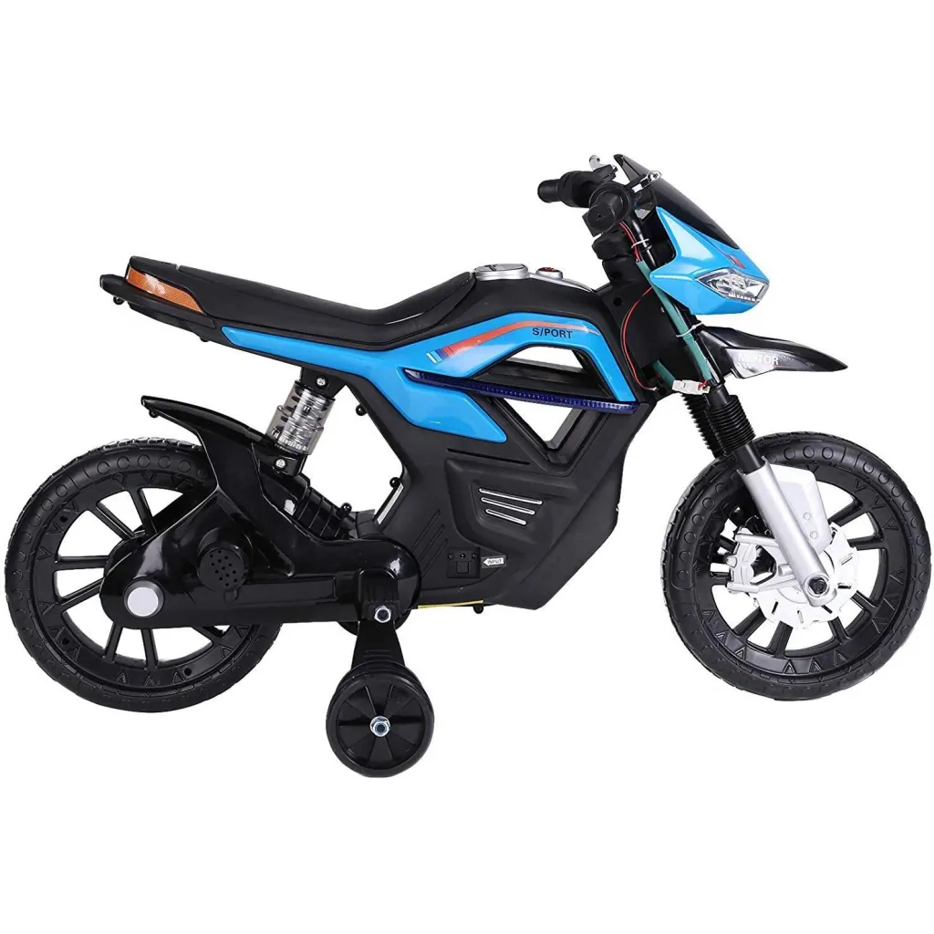 Elektro-Motorrad Motorrad für Kinder ab 3 Jahren Elektrofahrzeuge 3 km/h PP Blau 105 x 52,3 x 62,3 cm