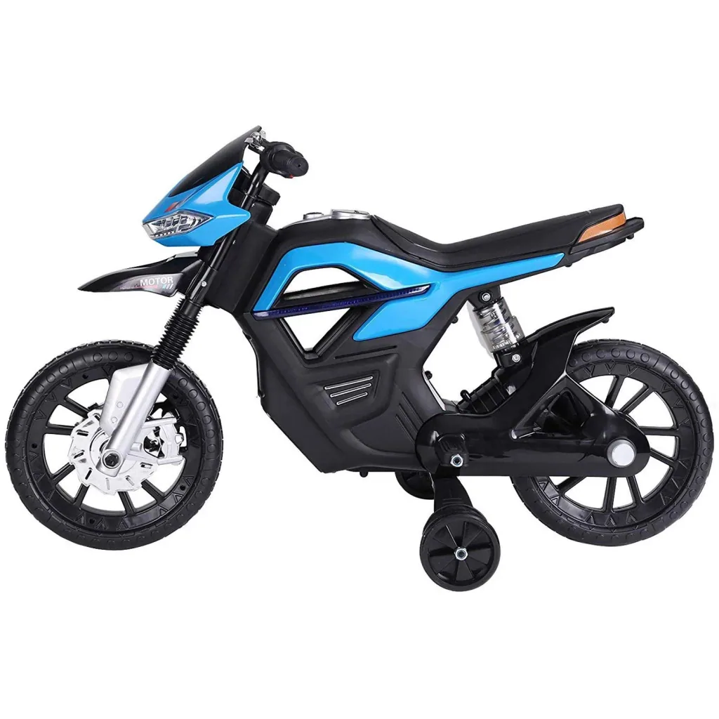Elektro-Motorrad Motorrad für Kinder ab 3 Jahren Elektrofahrzeuge 3 km/h PP Blau 105 x 52,3 x 62,3 cm