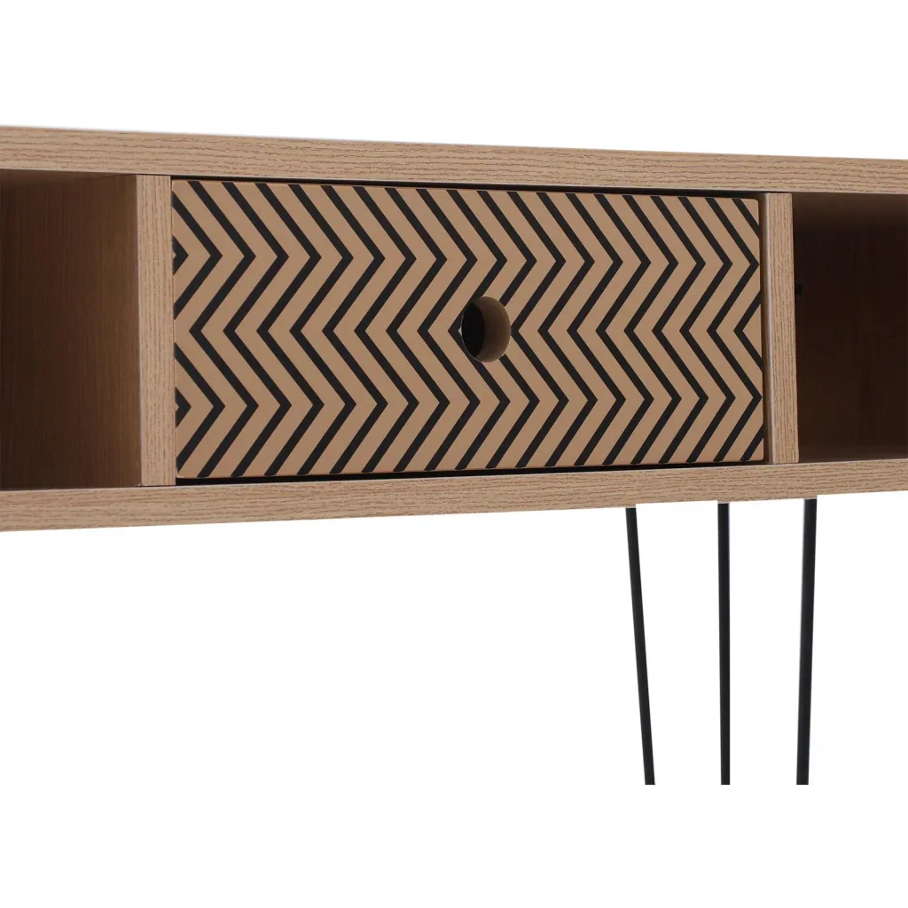 Schreibtisch PC-Tisch Bürotisch Arbeitstisch Computertisch mit Zickzackmuster Natur 100 x 34,5 x 74,5 cm