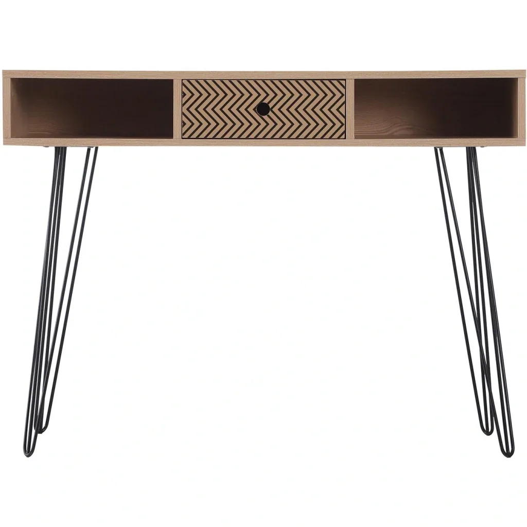 Schreibtisch PC-Tisch Bürotisch Arbeitstisch Computertisch mit Zickzackmuster Natur 100 x 34,5 x 74,5 cm