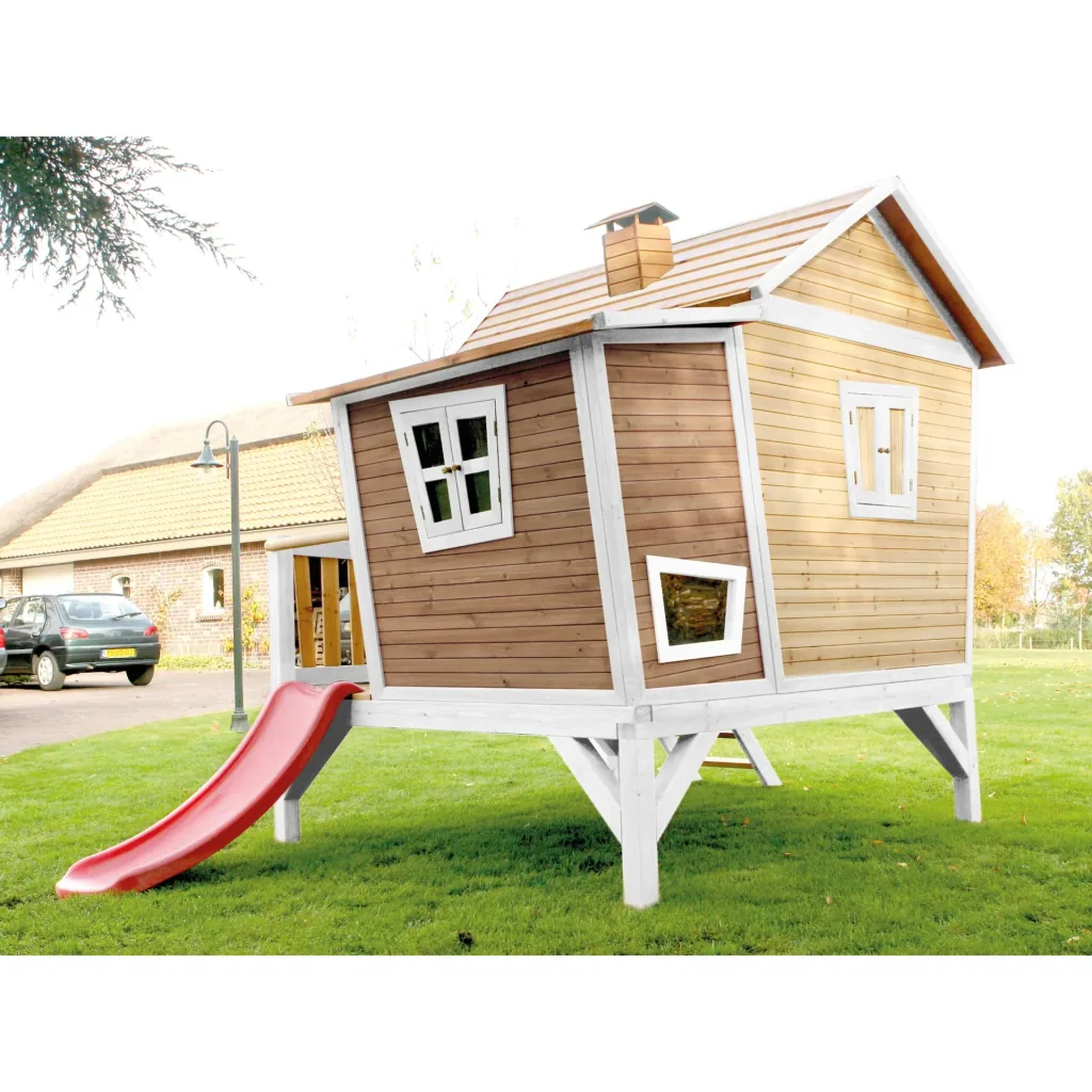 Emma Spielhaus Braun/Weiß - Rote Rutsche