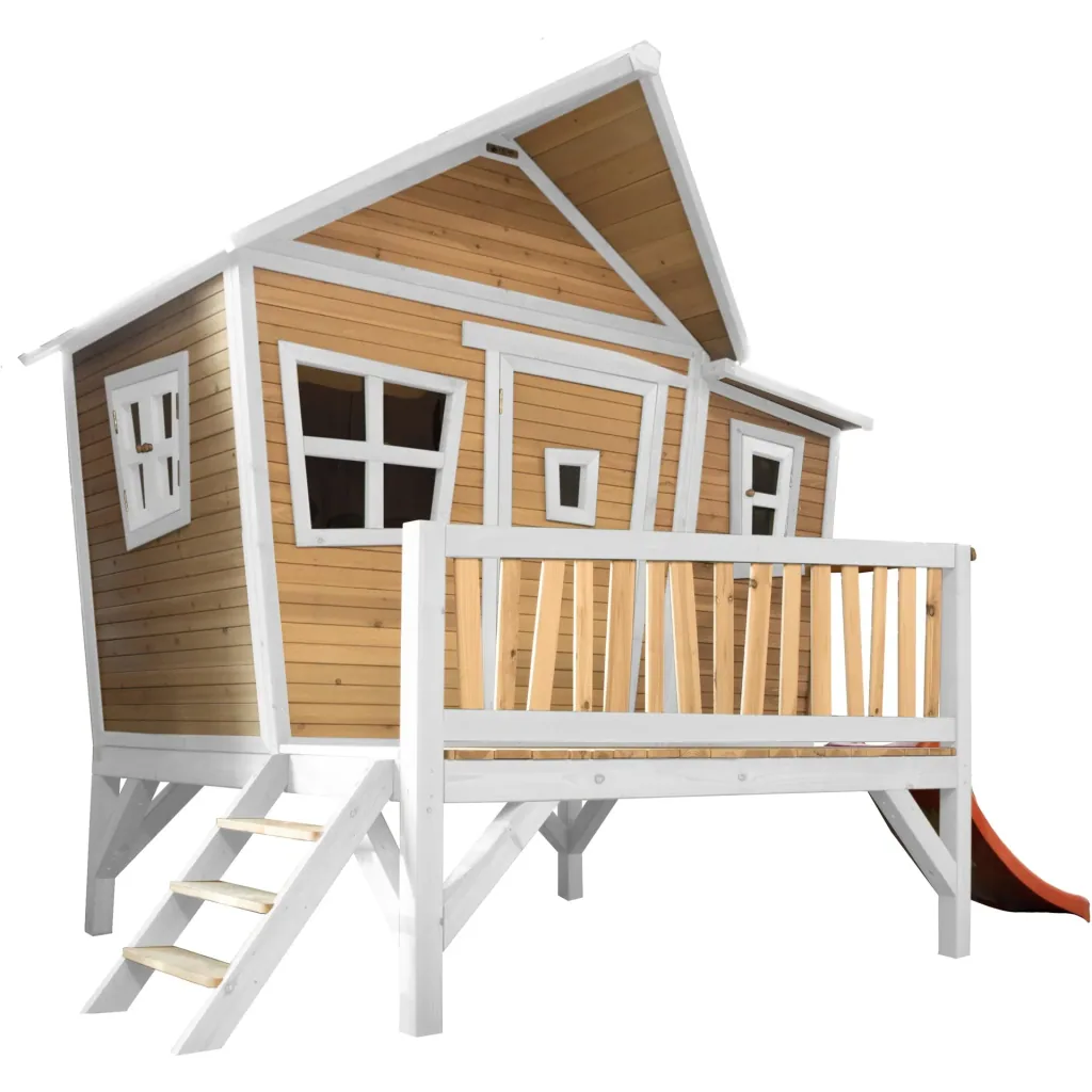 Emma Spielhaus Braun/Weiß - Rote Rutsche