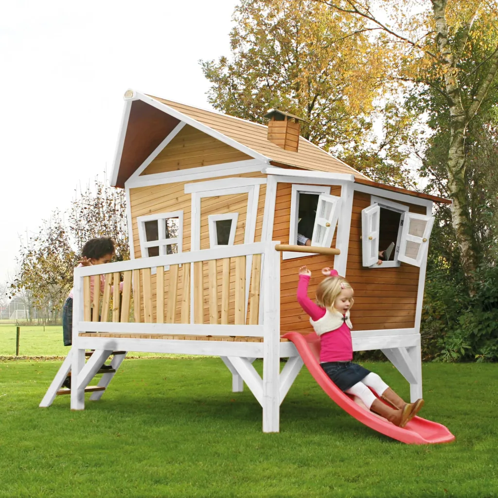 Emma Spielhaus Braun/Weiß - Rote Rutsche