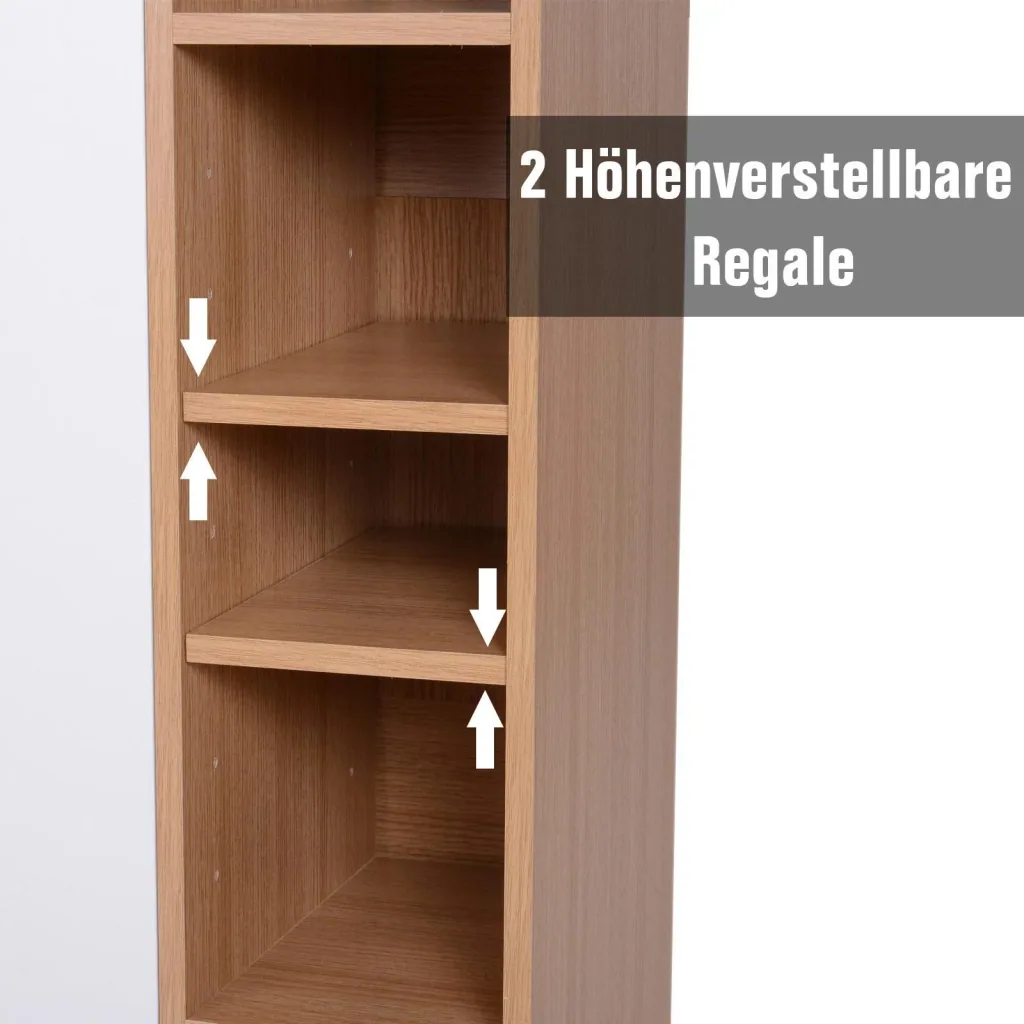 Mehrzweckschrank Standschrank Standregal Dekoschrank Bücherregal Schrank Holz Natur 80 x 32 x 90,5 cm