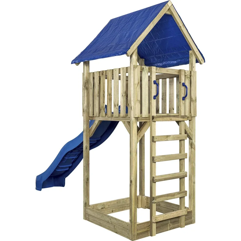 Spielturm Lisa mit Rutsche blau