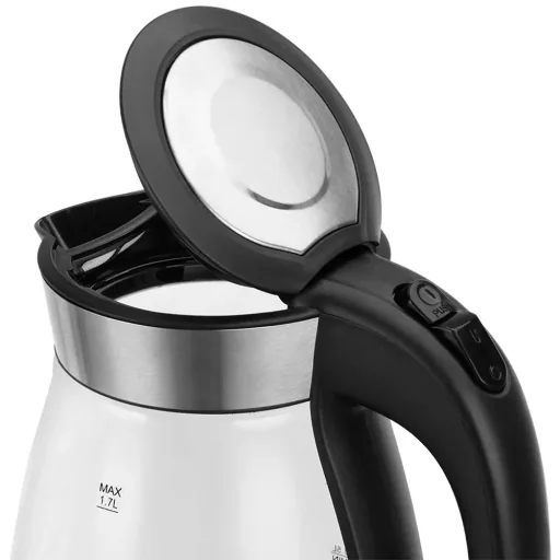 Wasserkocher Schwarz/Silber Glas/Edelstahl 1.7L