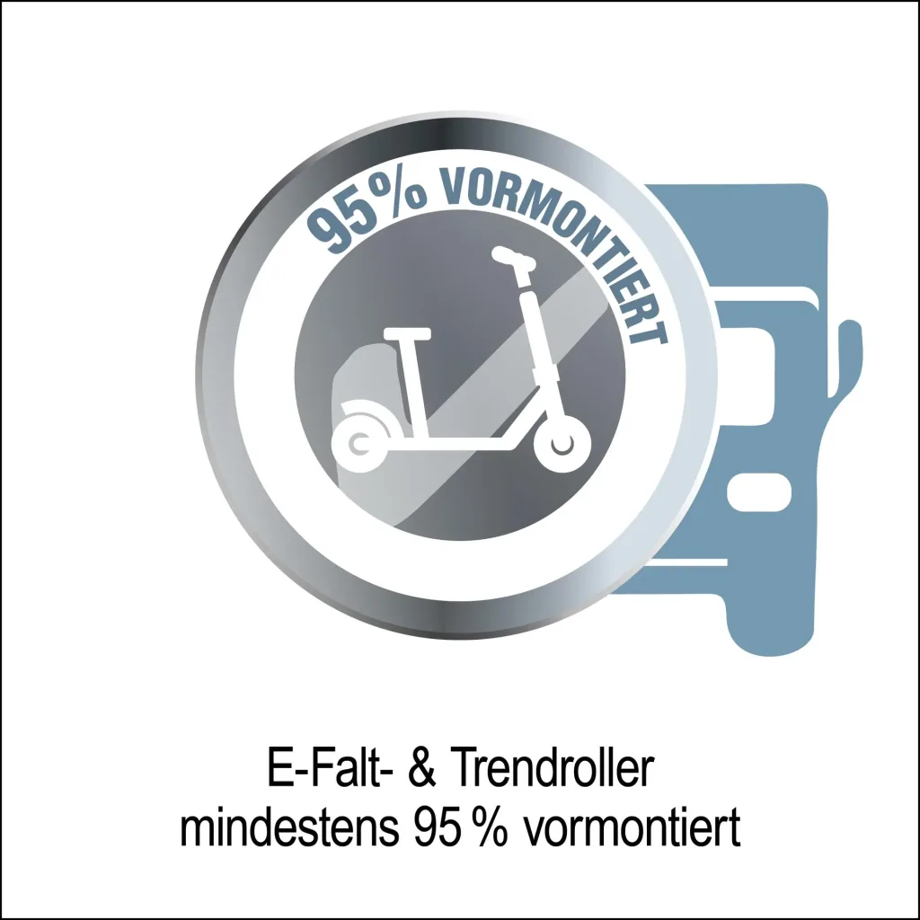 Elektro-Faltroller Speedster 45 km/h, 1000 Watt, inklusive Blinkanlage und Gepäckfach, Schwarz