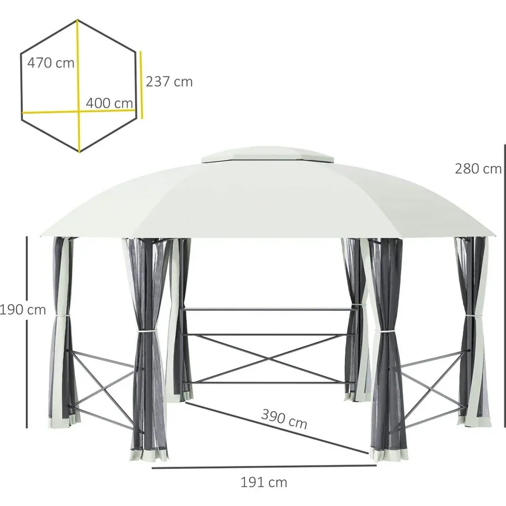 Pavillon - Weiß - 4 x 4 m