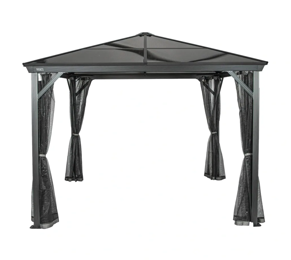Sojag Pavillon Verona 1010 298,3×298,3×261 cm Anthrazit – Hardtop mit 6-mm-Polycarbonatdach