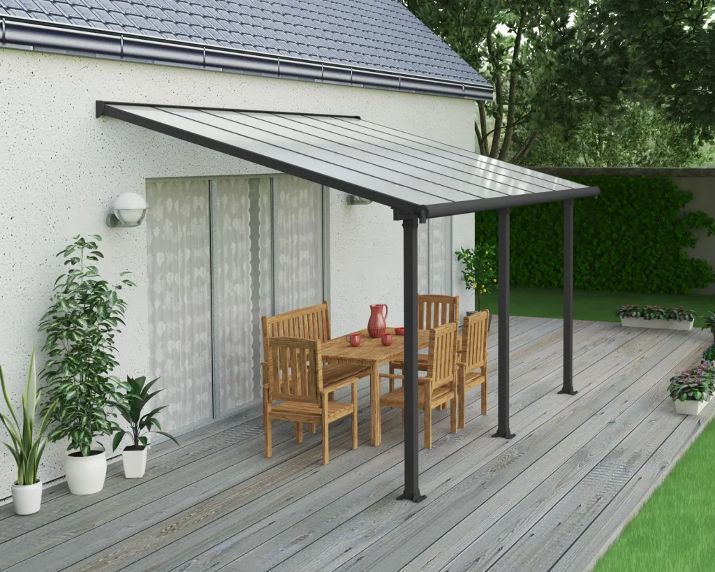 Terrassendach „Olympia“, Anthrazit, 3 x 4,25 m