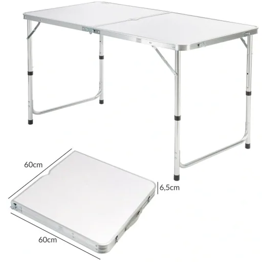 Klappbare Campingbank 5 Stück weißes Aluminium