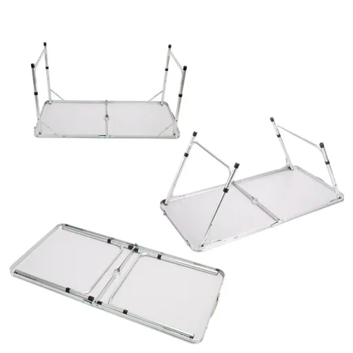 Klappbare Campingbank 5 Stück weißes Aluminium