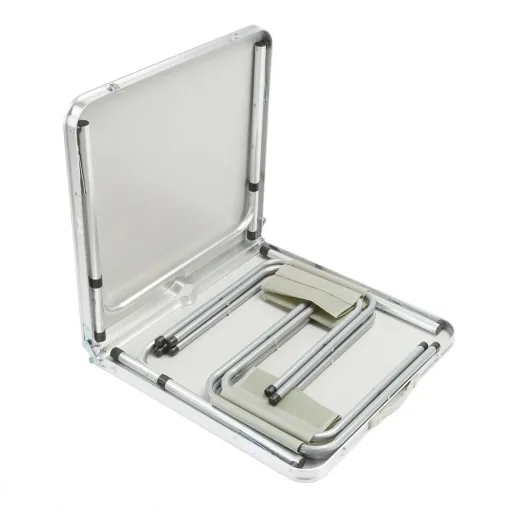Klappbare Campingbank 5 Stück weißes Aluminium