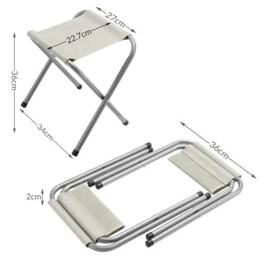 Klappbare Campingbank 5 Stück weißes Aluminium