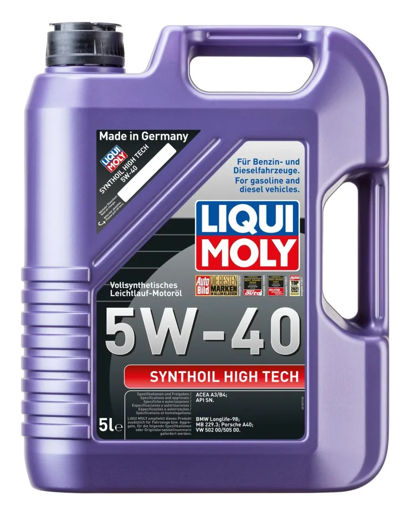 Vollsynthetisches Leichtlaufmotorenöl, Synthoil High Tech 5W-40, 5 Liter