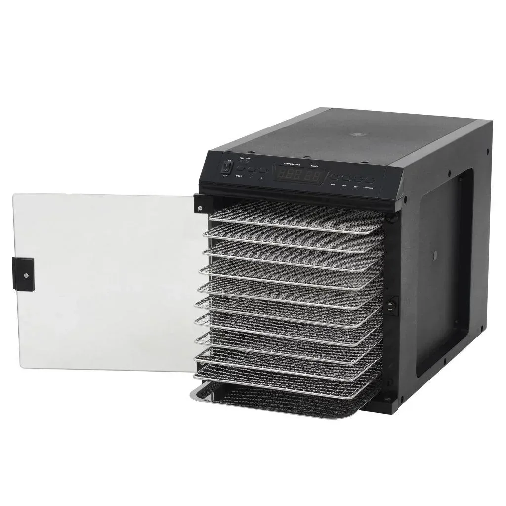 Dörrgerät mit 11 Schubladen 480 W Edelstahl schwarz
