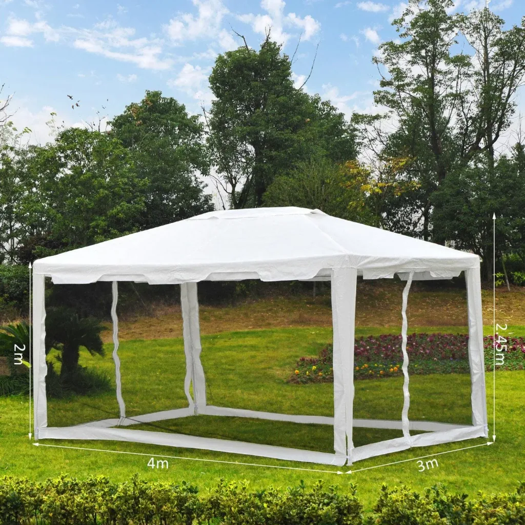 Pavillon Partyzelt mit Seitenwänden 4x3m