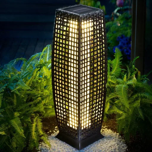 Solar-Gartenleuchte Polyrotan 25 LED 80cm