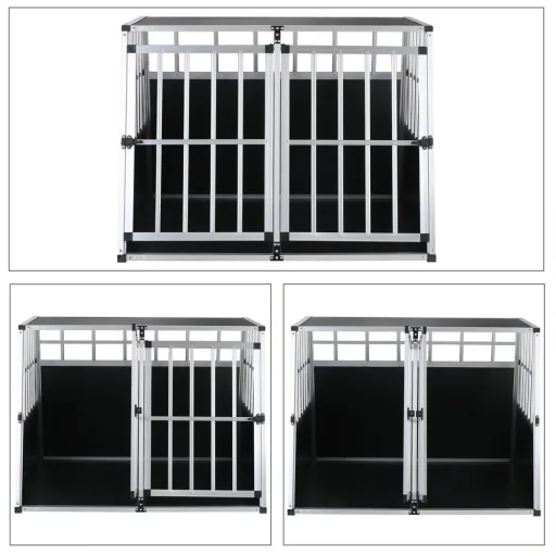 Hundetransportbox XXL 97x90x70cm Aluminium