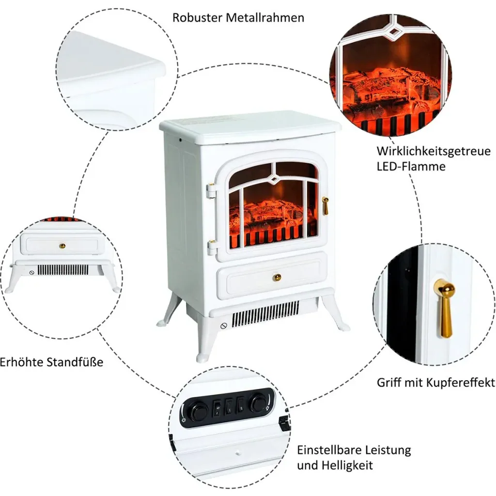 Elektrokamin mit Flammeneffekt und Heizfunktion
