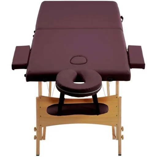 Zusammenklappbarer Massagetisch 2 Zonen Holz lila