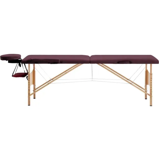 Zusammenklappbarer Massagetisch 2 Zonen Holz lila