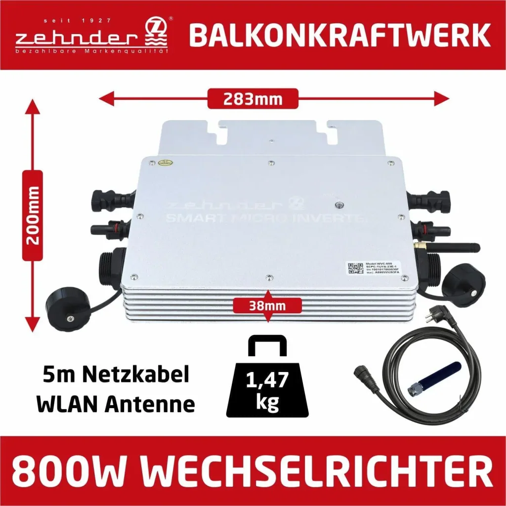 Premium Balkonstrom System 600 Watt, steckerfertig