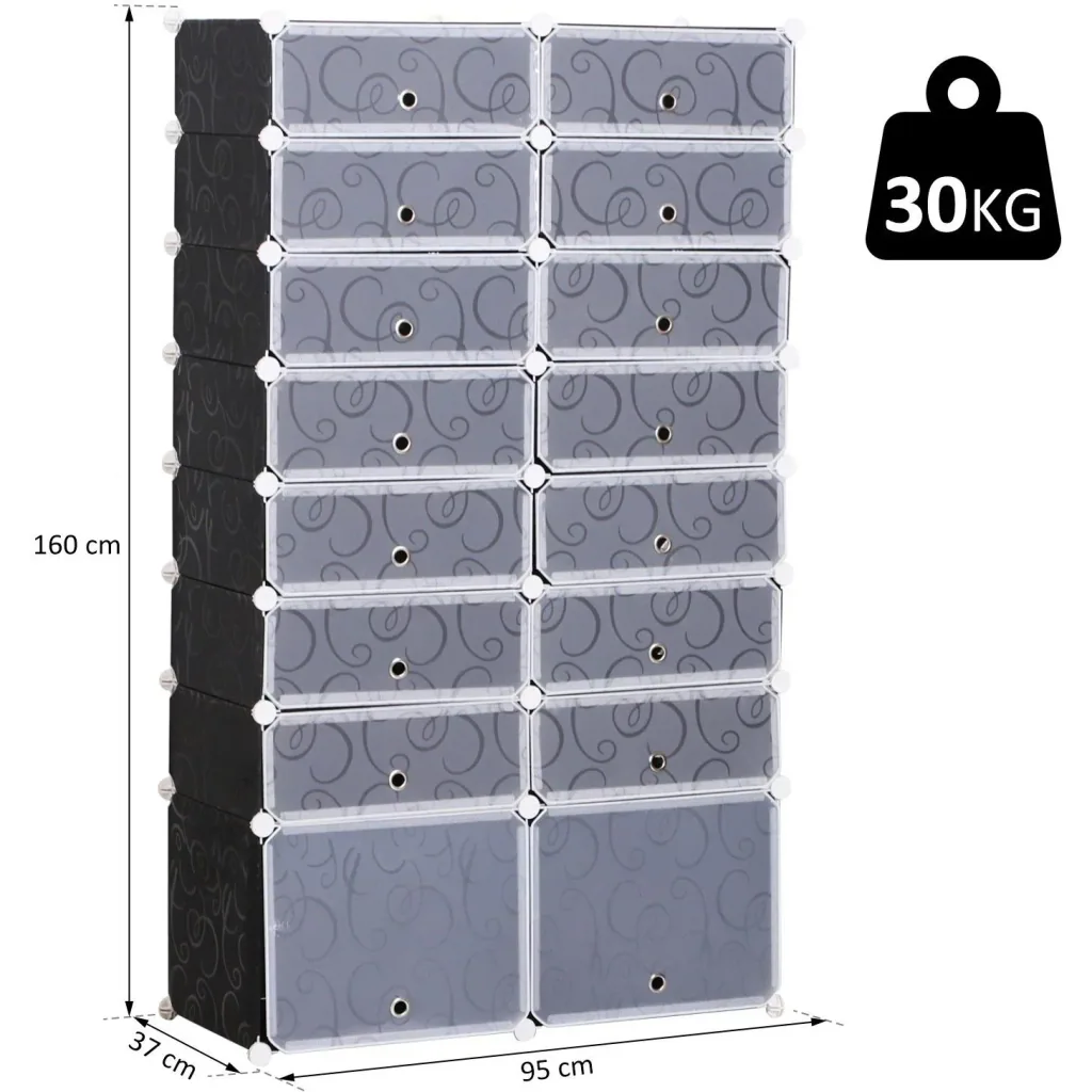 Schuhschrank DIY Schuhregal Garderobe Regalsystem Steckregal Garderobenschrank 16 Fächer