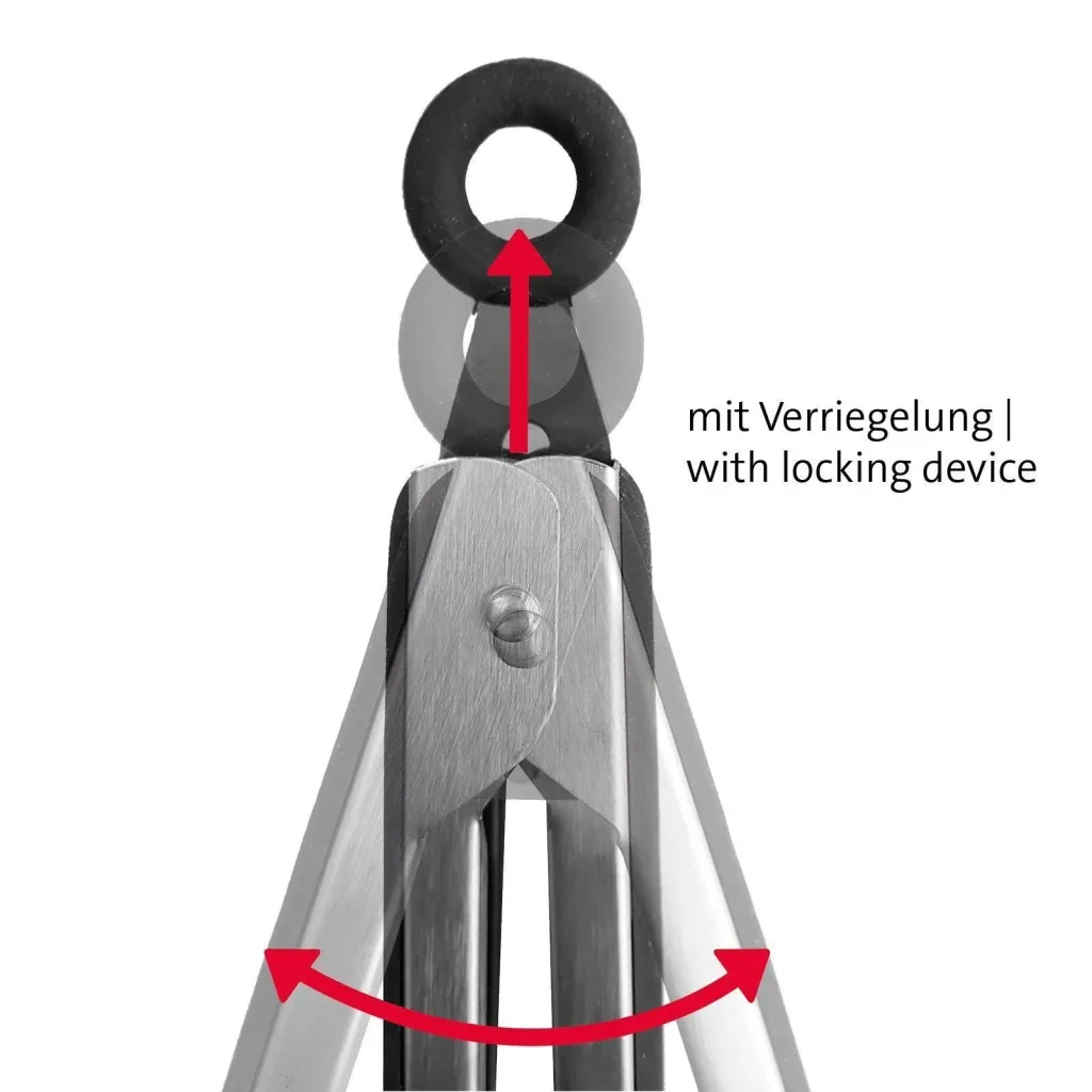Bratzange 26,5 cm, Edelstahl-Silikon