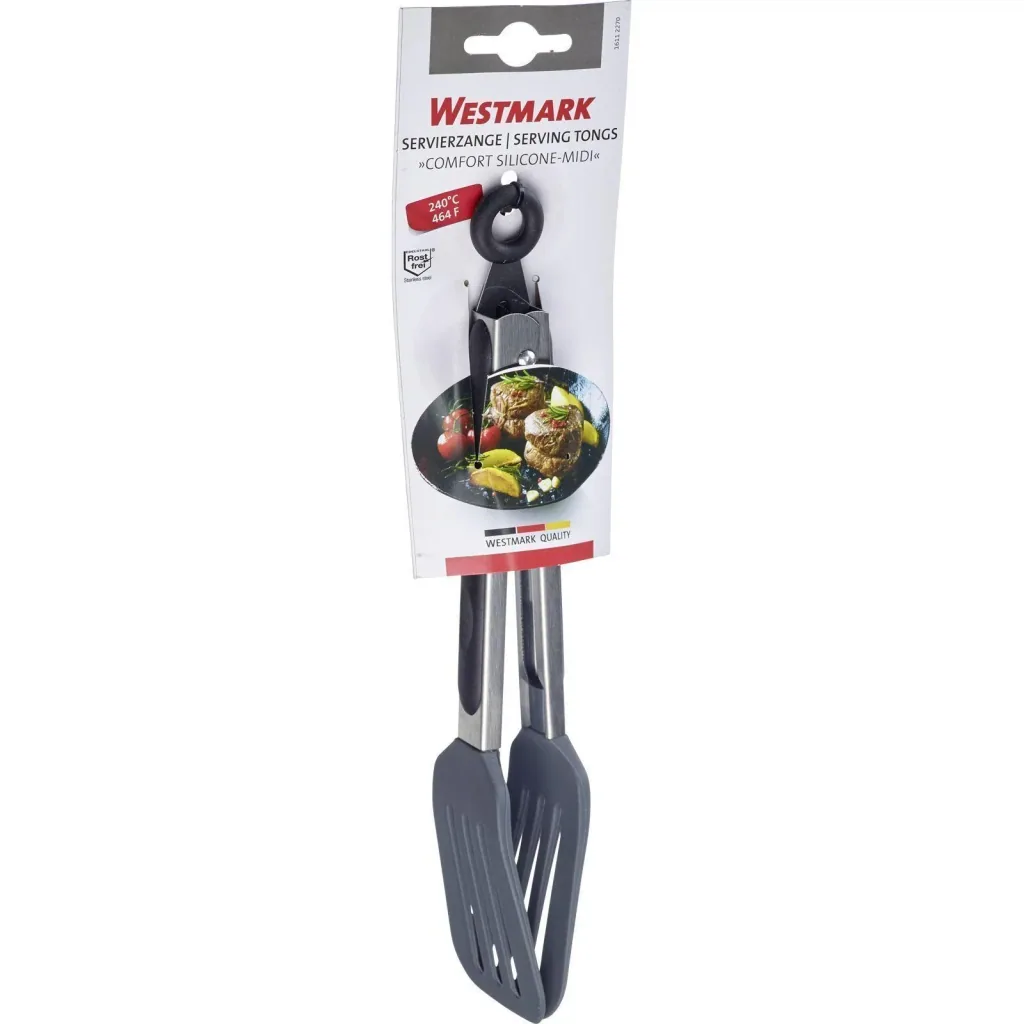 Bratzange 26,5 cm, Edelstahl-Silikon