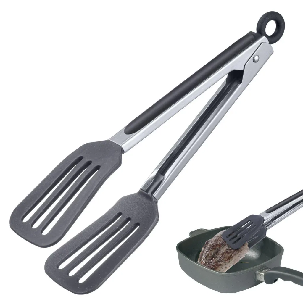 Bratzange 26,5 cm, Edelstahl-Silikon