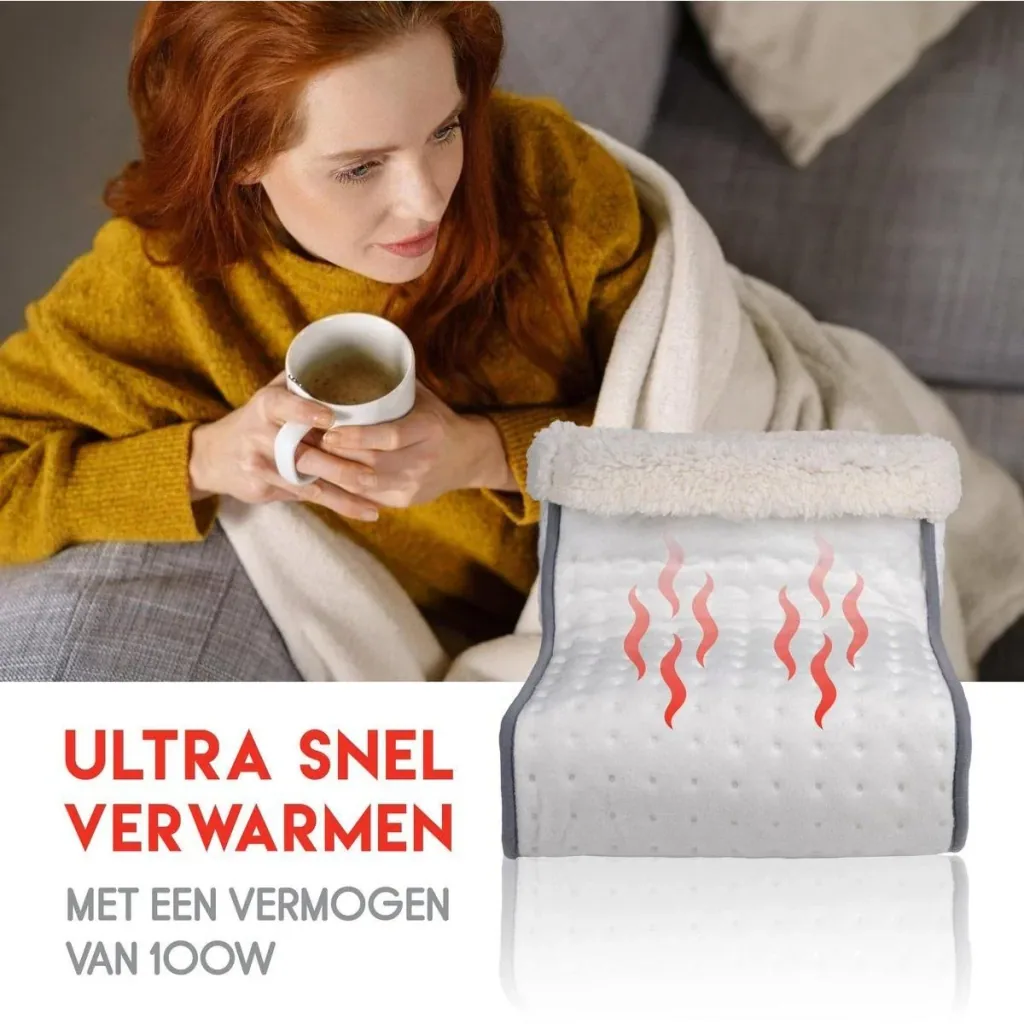 Elektrischer Fußwärmer - 3 Wärmestufen - waschbare Innenhülse - 100W - Weiß