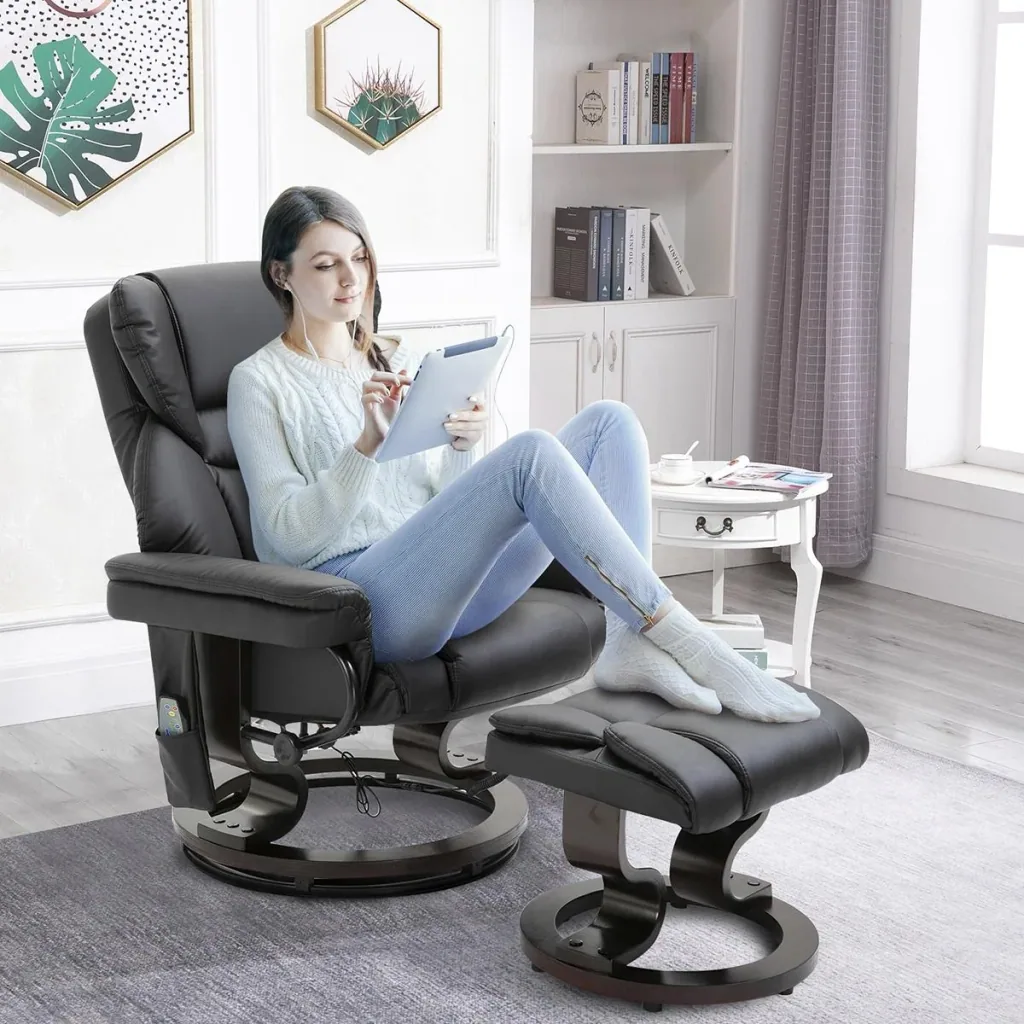 Massagesessel mit Fußhocker Heizfunktion