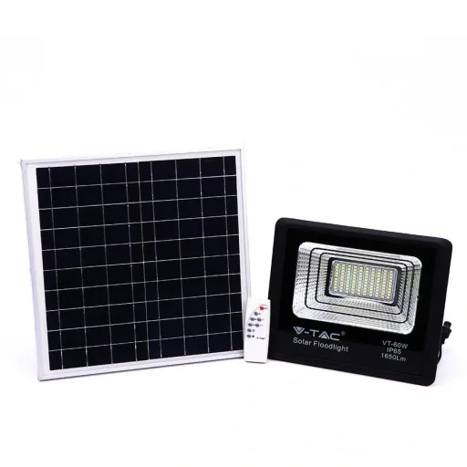 VT-60W Solarscheinwerfer mit separatem Solarpanel - 20W - 1650 Lumen - 4000K - Solarenergie