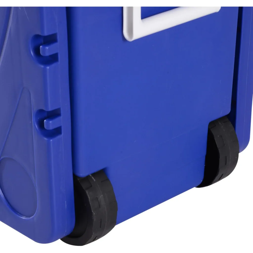 Kühlbox mit Rollen 28L tragbar Camping 3-in-1-Set mit 1 Seitentisch + 2 Hocker klappbar