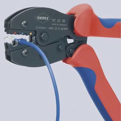 KNIPEX PreciForce Crimpzange mit Mehrkomponenten-Hüllen brüniert 220 mm