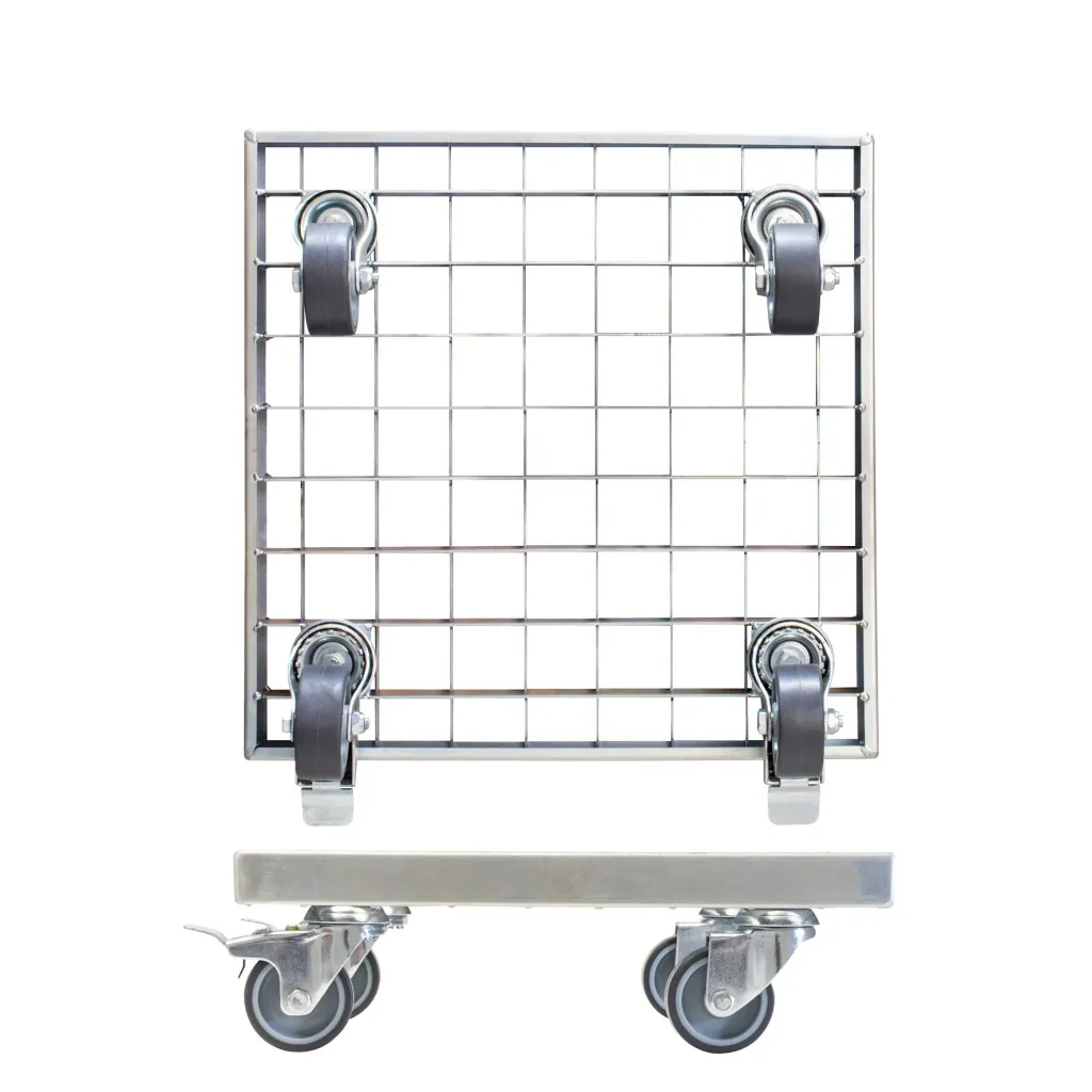 Multi Roller MR 7015, 29 x 29 x 9,5 cm, softe Rollen Ø 50 mm, Rollenlager, 2 Bremsen, Gitterrost, Tragkraft 200 kg