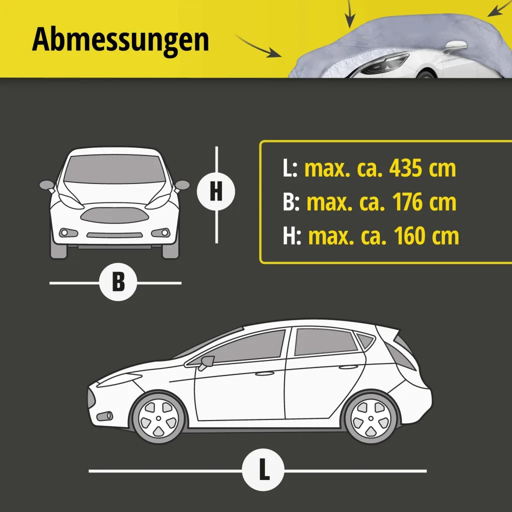 Autoabdeckplane all weather - Größe 4 - 435x176x160cm - PVC beschichtet