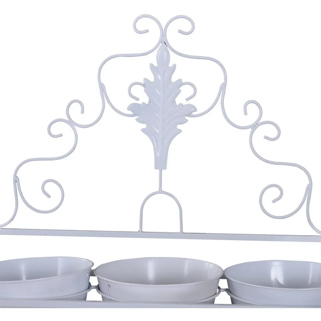 Pflanzregal Pflanzenständer Blumenregal Blumenständer mit 3 Kasten Metall Weiß 58 x 21 x 100 cm