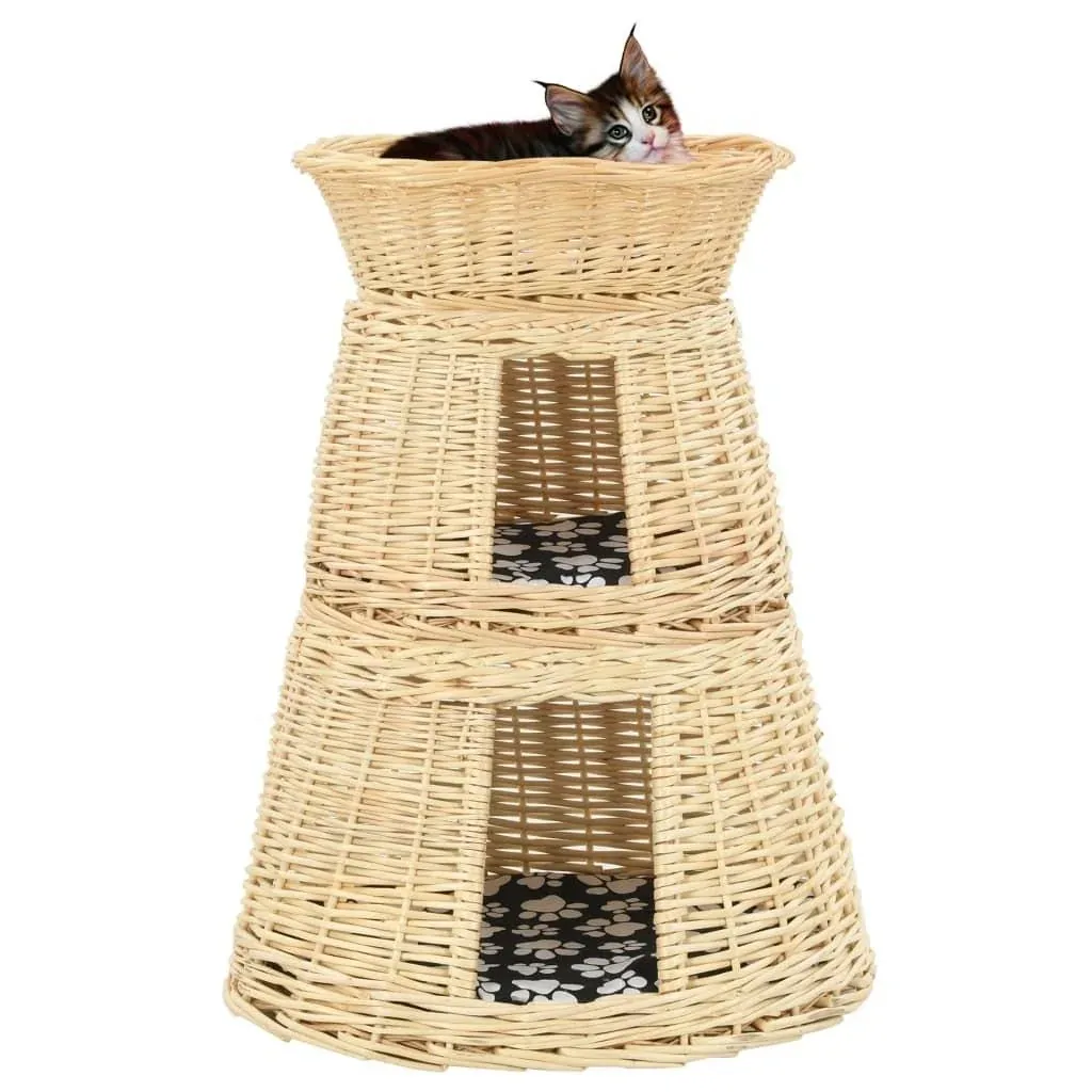 3-teiliger Katzenkorb mit Kissen