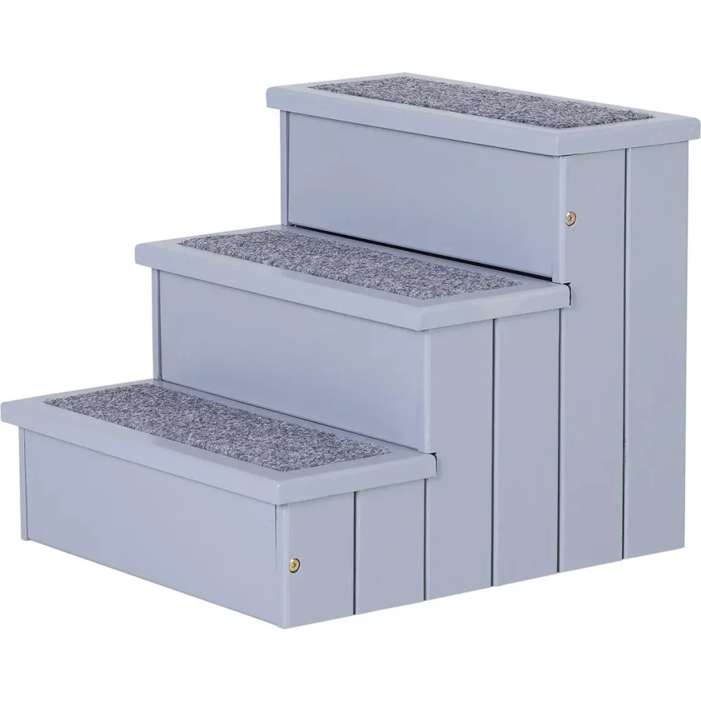 Haustiertreppe mit 3 Stufen grau