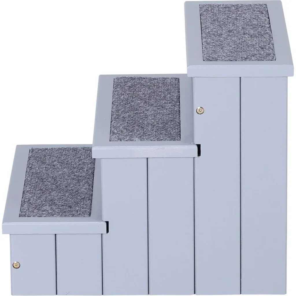 Haustiertreppe mit 3 Stufen grau