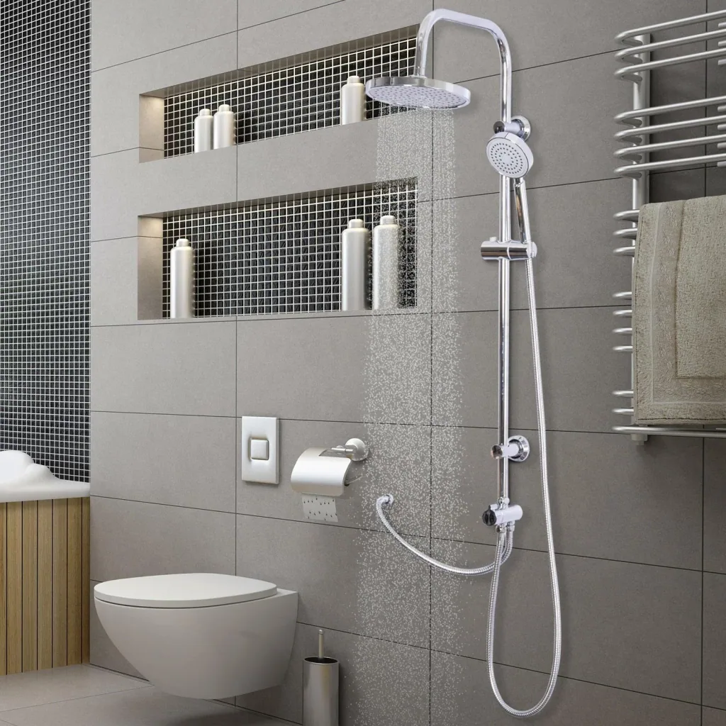 Duscharmatur Regendusche Duschsystem Silber L47 x B20 x H103 cm