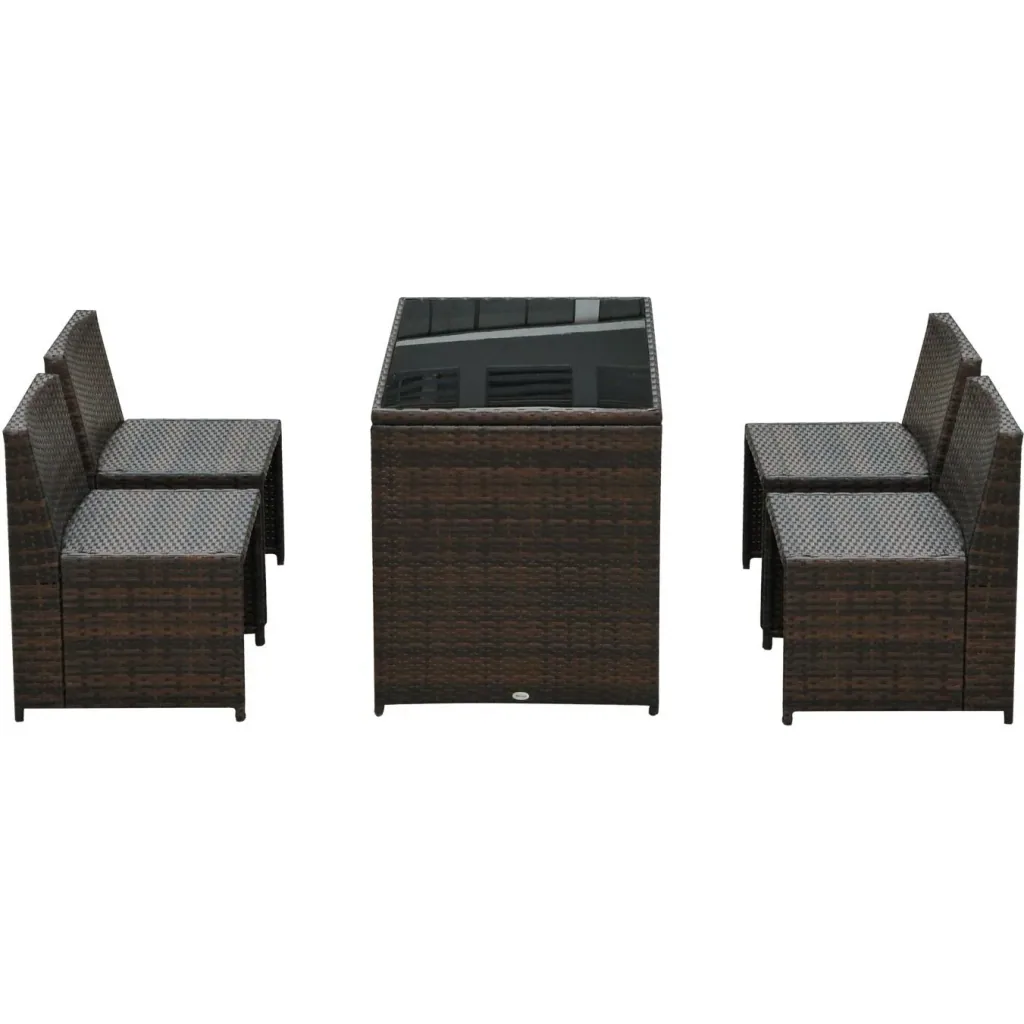 5 tlg, Polyrattan Garnitur Gartenset Sitzgruppe Gartenmöbel