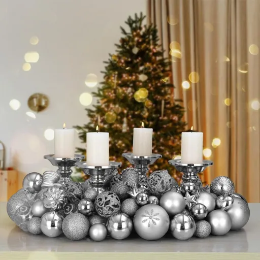 Weihnachtskugeln - Christbaumschmuck - Silber 100 Stück.
