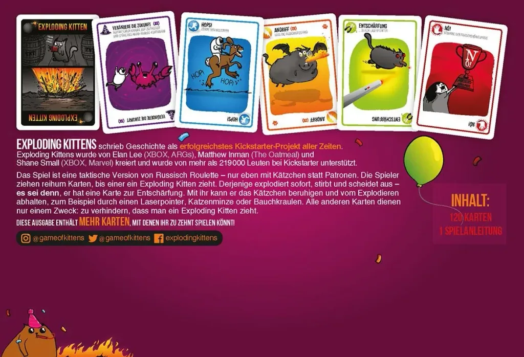 Gesellschaftsspiel Exploding Kittens Party-Pack