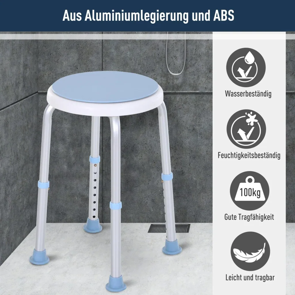 Badehocker mit drehbarem Sitz