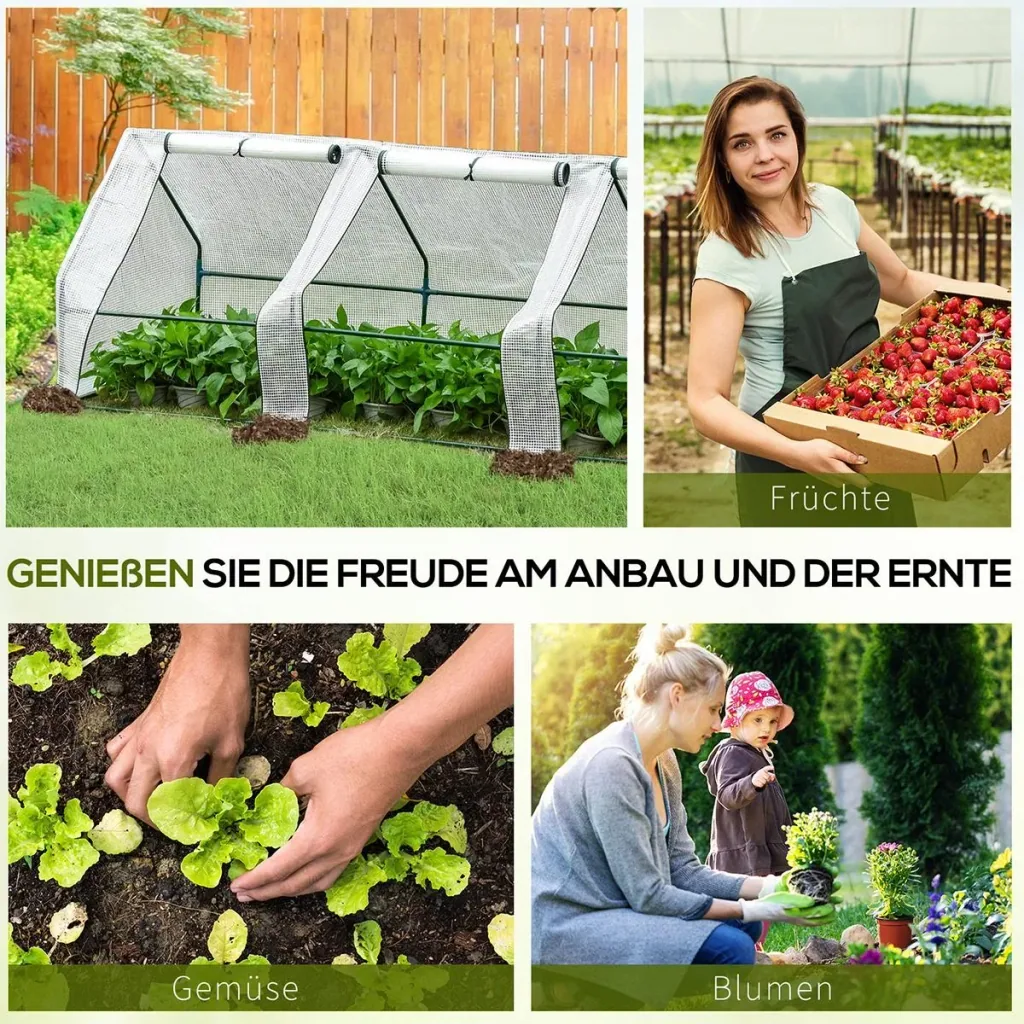 Folientunnel mit 3 Türen weiß